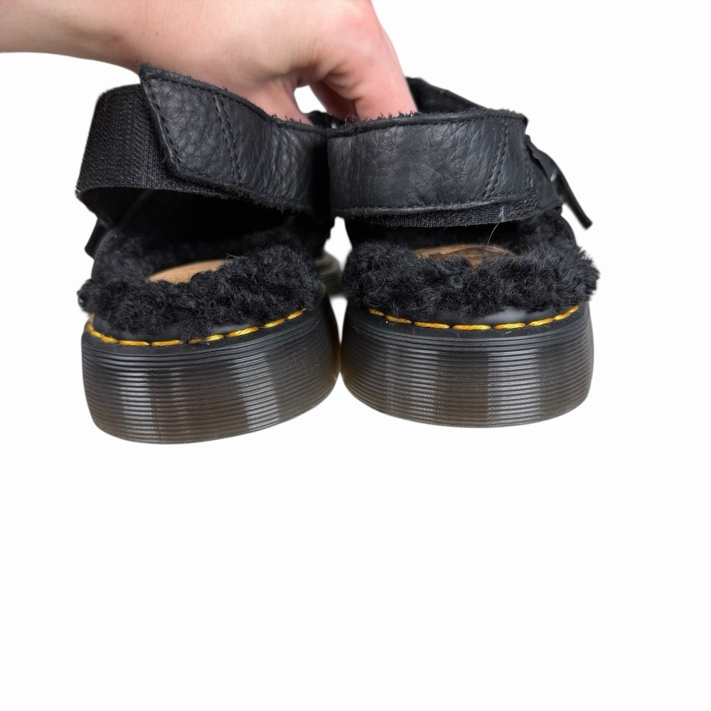 Dr Martens Jorge II Black Faux Fur Sling Back Mules Shoes Men's Sz 10 - Picture 6 of 9